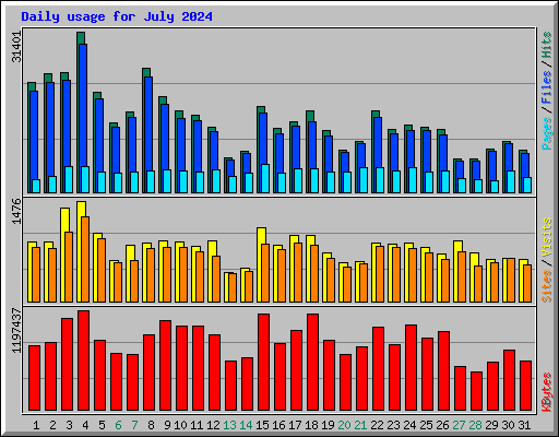 Daily usage for July 2024