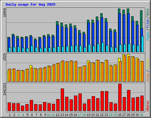 Daily usage for May 2025