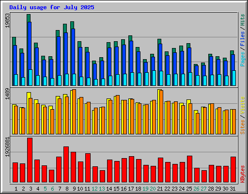 Daily usage for July 2025