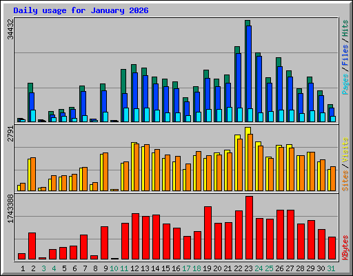 Daily usage for January 2026