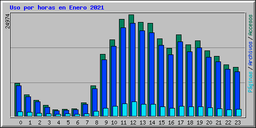 Uso por horas en Enero 2021