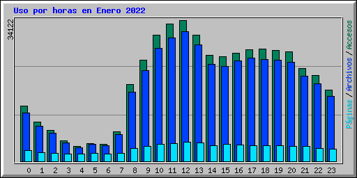 Uso por horas en Enero 2022