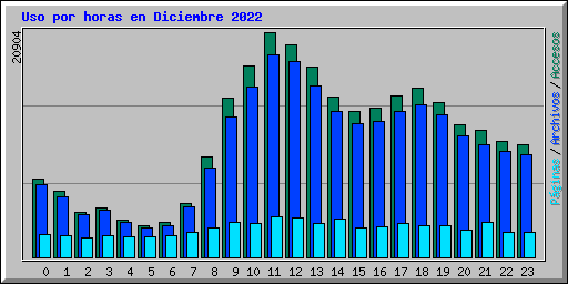 Uso por horas en Diciembre 2022