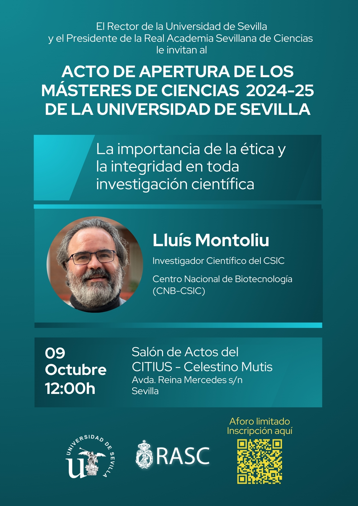 Acto de Apertura de los Másteres de Ciencias 2024-25